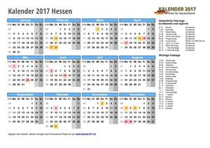 Kalender 2017 Hessen