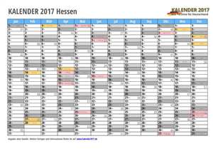 Kalender 2017 Hessen Monate