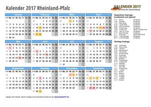 Kalender 2017 Rheinland-Pfalz