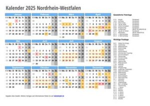Kalender 2026 SACHSEN 1 kalender 2025 Nordrhein Westfalen quer 340