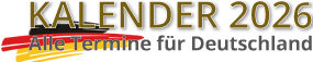 KALENDER 2026 mit Feiertagen und Ferien