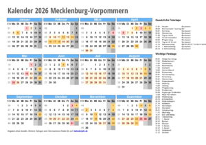 Kalender 2026 MECKLENBURG-VORPOMMERN 1 kalender 2026 Mecklenburg Vorpommern quer