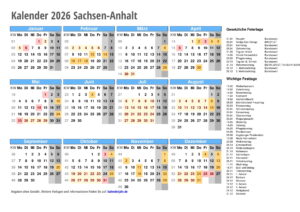 Kalender 2026 SACHSEN-ANHALT 1 kalender 2026 Sachsen Anhalt quer