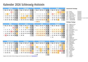Kalender 2026 SCHLESWIG-HOLSTEIN 1 kalender 2026 Schleswig Holstein quer